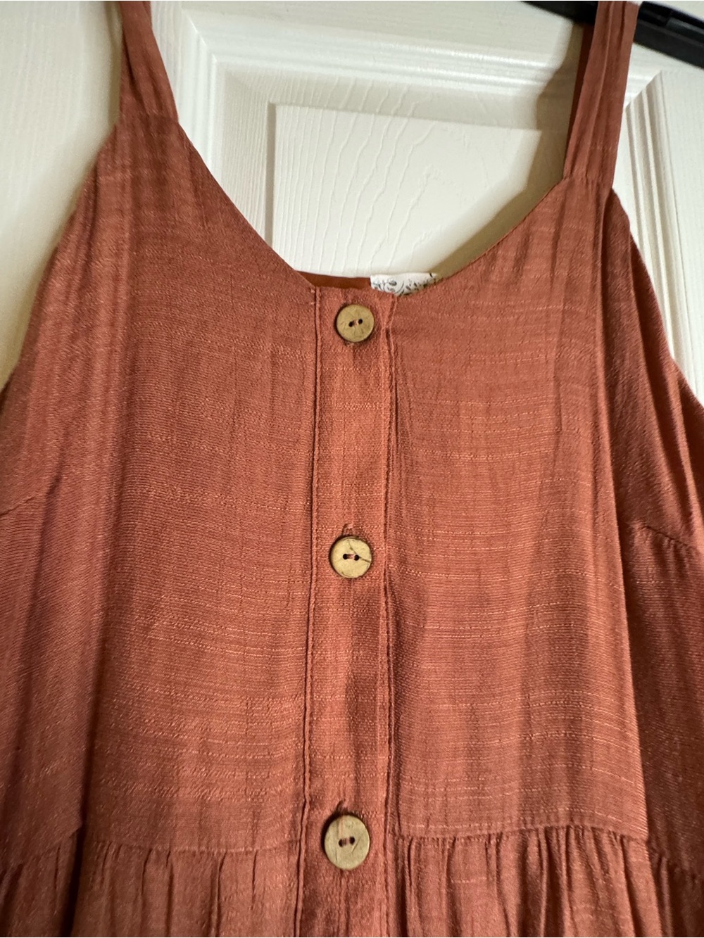 NAIF Rust Button-Front Midi Dress - Picture 2 of 4